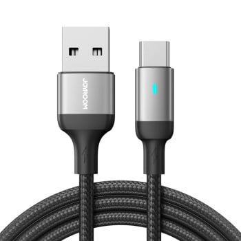 Кабель JOYROOM S-UC027A10 Extraordinary Series 3A USB-A to USB-C / Type-C Fast Charging Data Cable, Cable Length:1.2m- черный