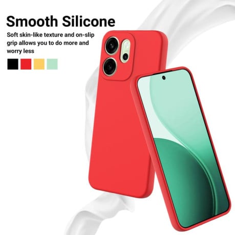 Силиконовый чехол Solid Color Liquid Silicone на OPPO Reno14 F 5G Global - красный