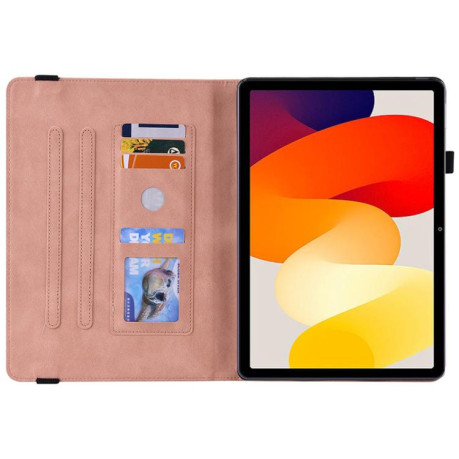 Чехол-книжка Butterfly Flower Embossed Leather на Xiaomi Redmi Pad 2 / Xiaomi Redmi Pad SE 11 2025 - золото