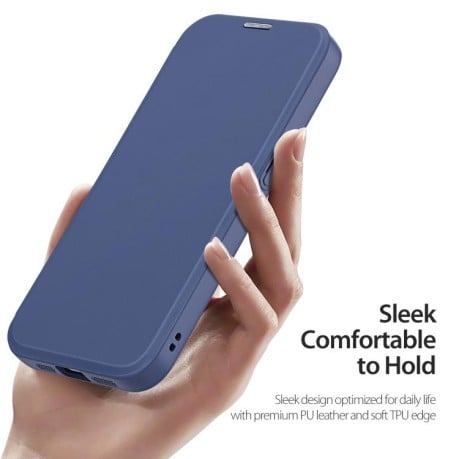 Чохол-книжка DUX Skin X Pro Series Magsafe на iPhone 16e - синій