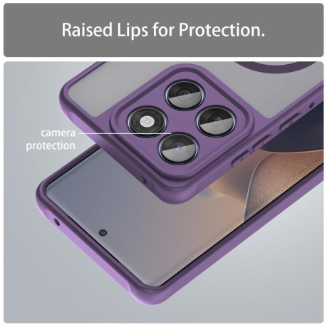 Противоударный чехол Fan Dun Series TPU Hybrid PC Frosted Magsafe для Motorola Edge 60 - фіолетовий