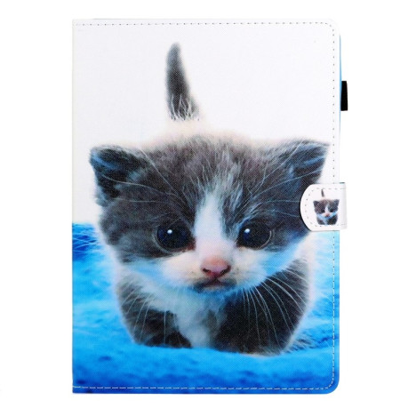 Чехол-книжка Coloured Drawing для iPad mini 6 - Blue White Cat