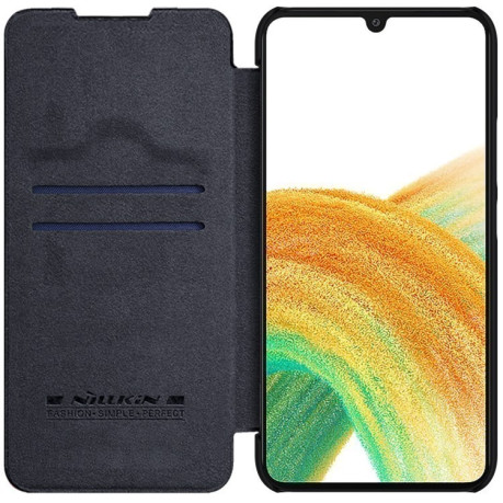 Кожаный чехол-книжка Nillkin Qin Series для Samsung Galaxy A34 5G - черный