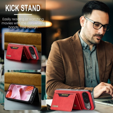Чехол DG.MING M2 Series 3-Fold Multi Card Bag + Magnetic для Google Pixel 9/9 Pro - красный