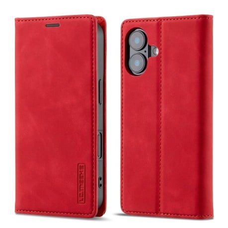 Чохол-книжка LCIMEEKE Strong для iPhone 16 - червоний