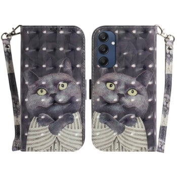 Чохол-книжка Crystal 3D Shockproof Protective Leather для Samsung Galaxy M35 - Cat