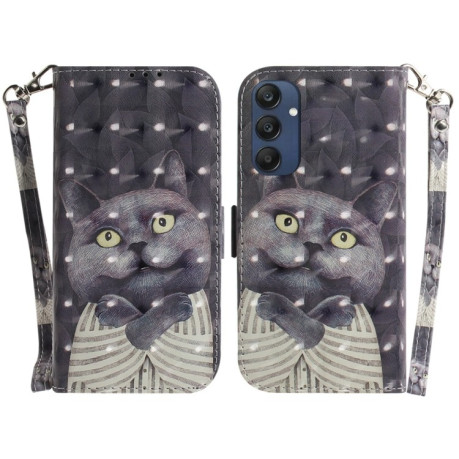 Чехол-книжка Crystal 3D Shockproof Protective Leather для Samsung Galaxy M35 - Cat