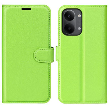 Чохол-книжка з фактурою Litchi і магнітним хлястиком на Xiaomi Redmi Turbo 5 Max / Poco X8 Pro Max — зелений