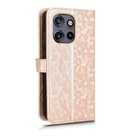 Чехол-книжка Honeycomb Dot для Motorola Edge 50 Neo / S50 5G - золотой