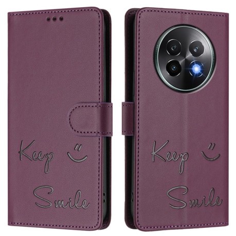 Чохол-книжка Embossing Stripe RFID для Realme 13+ 5G/13 Pro 5G/13 Pro+ - фіолетовий