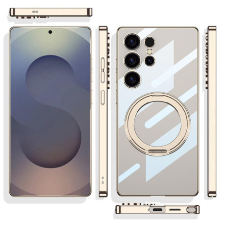 Протиударний чохол GKK PC Phone Case with Magnetic Rotating Holder, No Included Pen для Samsung Galaxy S25 Ultra 5G - сріблястий