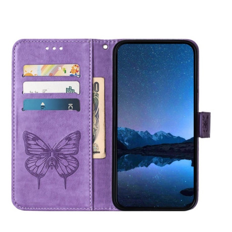 Чехол-книжка Embossed Butterfly для Infinix Smart 8 Plus / Smart 8 Pro - фиолетовый