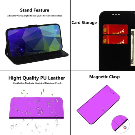 Чехол-книжка Lmitated Mirror для Xiaomi Redmi Note 12 4G - фиолетовый