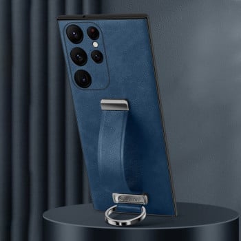 Протиударний чохол SULADA Leather Texture Skin Feel Shockproof  для Samsung Galaxy S25 Ultra 5G - синій