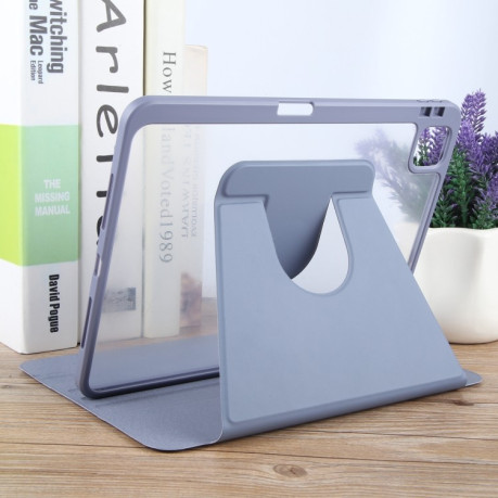 Чохол-книжка GEBEI Acrylic TPU 3-folding Rotating Smart Tablet Leather для iPad Pro 13 2024 - фіолетовий