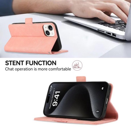 Чехол-книжка ABEEL Color Block Magnetic RFID Leather на Motorola Moto G15 4G / G05 - розовый