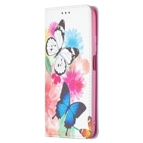 Чехол-книжка Colored Drawing Series на Xiaomi Redmi 9T/Poco M3 - Two Butterflies