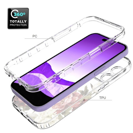 Противоударный чехол Transparent Painted для  iPhone 14 Pro - Rose