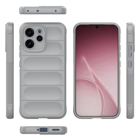 Силіконовий чохол Magic Flannel для OPPO Reno15 F 5G — сірий