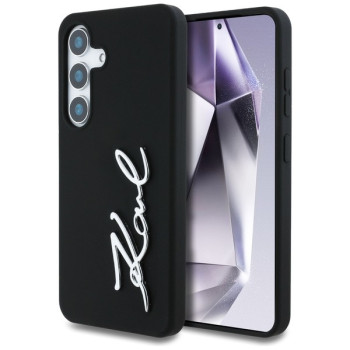 Оригінальний чохол Karl Lagerfeld Silicone Metal Signature Logo для Samsung Galaxy S25 - black