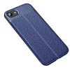 Противоударный чехол Litchi Texture на iPhone SE 3/2 2022/2020/7/8 - синий