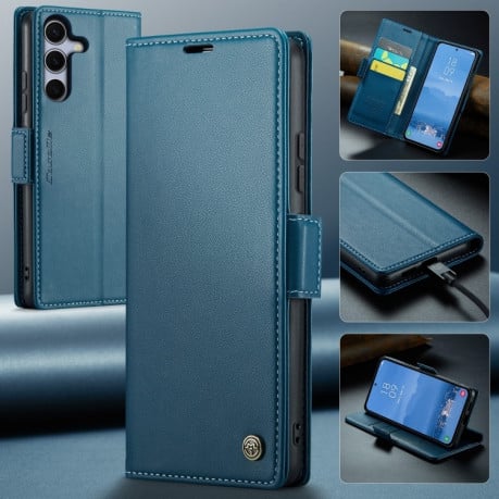 Чохол-книжка CaseMe 023 Butterfly Buckle Litchi RFID Anti-theft Leather  для Samsung Galaxy S25+ 5G - синій