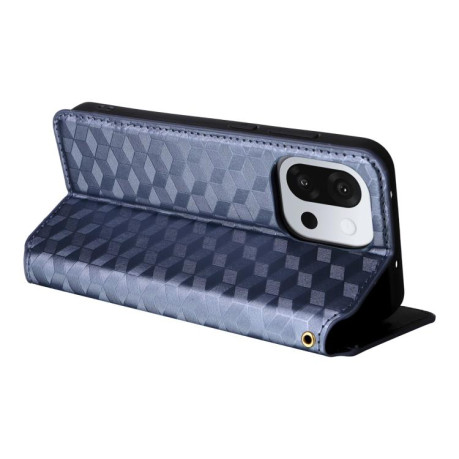 Чехол-книжка Cubic Grid Calf Texture для OnePlus 13T - синий