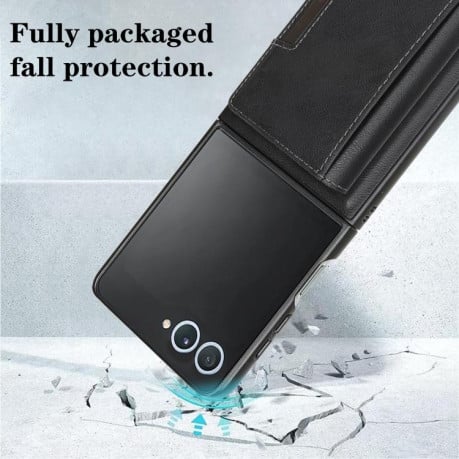 Чохол-книжка Kalebol Strong з MagSafe Tri-Fold з кишенькою для карт на Samsung Galaxy Filp 7 - чорний