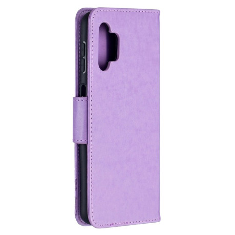 Чехол-книжка Butterflies Pattern на Samsung Galaxy A32 5G- фиолетовый