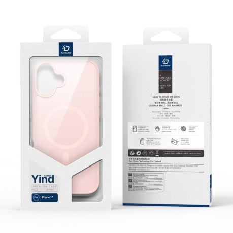 Чохол DUX DUCIS Yind Series із MagSafe гібрид на iPhone 17 - рожевий