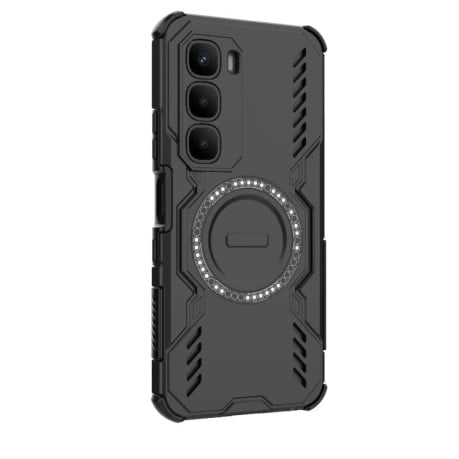Противоударный чехол Butterfly Armor с MagSafe на Infinix Hot 60 Pro 4G Global - черный