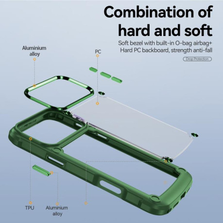 Противоударный чехол Lens Protection на iPhone 17 Pro - зеленый