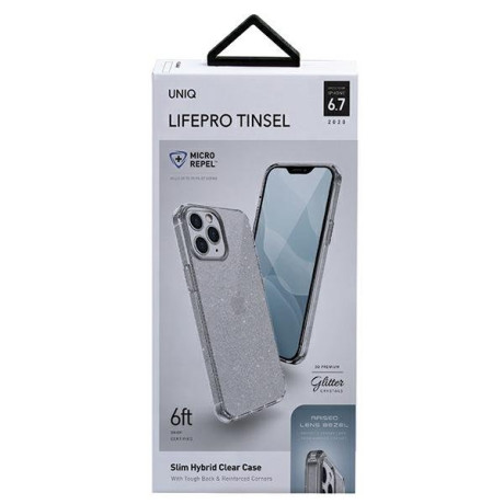 Оригинальный чехол UNIQ LifePro Tinsel на iPhone 12 Pro Max - прозрачный