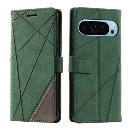 Чехол-книжка Skin Feel Splicing Google Pixel 9 Pro - зеленый