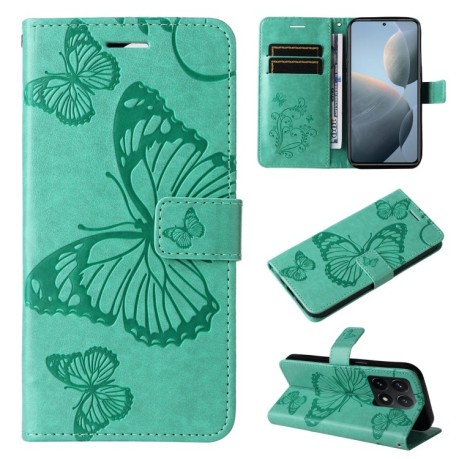 Чохол-книжка Embossed Butterfly для Xiaomi 14T - зелений