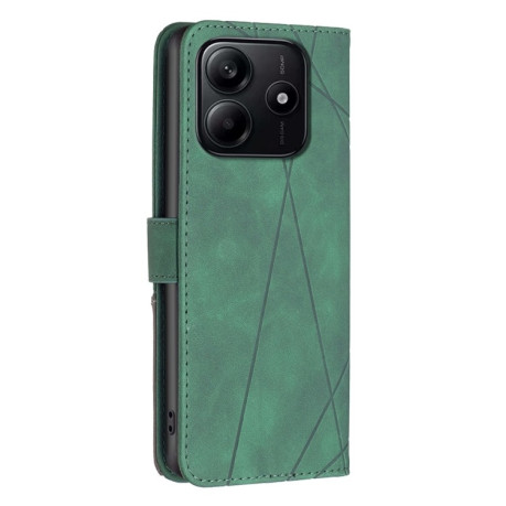 Чехол-книжка Rhombus Texture для Xiaomi Redmi Note 14 5G/Poco M7 Pro 5G - зеленый