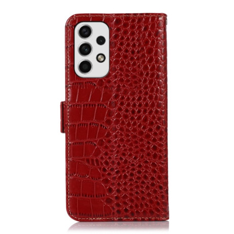 Кожаный чехол-книжка Crocodile Top Layer для Samsung Galaxy A23 4G - красный