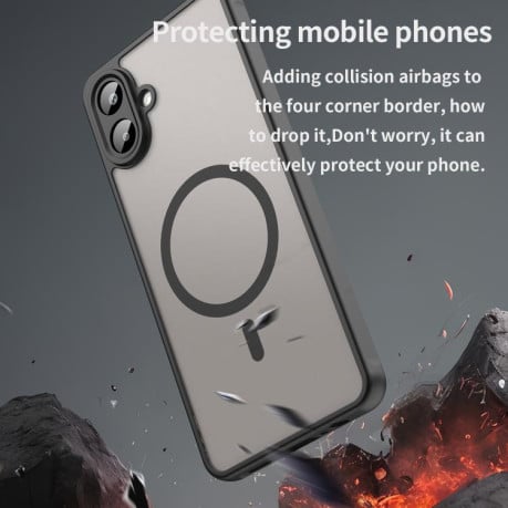 Чехол Fan Dun Series гибрид с Magsafe и защитой камеры на Samsung Galaxy A07 4G - черный