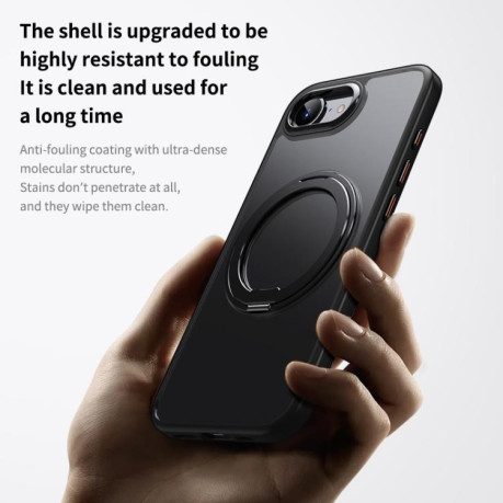 Ударозахисний чохол 360 Rotating MagSafe Magnetic Frosted на iPhone 16e - чорний