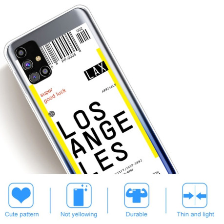 Противоударный чехол Boarding Pass Series на Samsung Galaxy M51 - Los Angeles