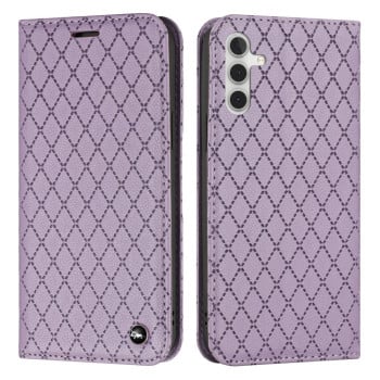 Чехол-книжка RFID Diamond Lattice для Samsung Galaxy A04s/A13 5G / M13 / F13 S11  - фиолетовый