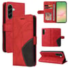 Чохол-книжка Dual-color Splicing Flip Leather на Samsung Galaxy A57 5G — червоний