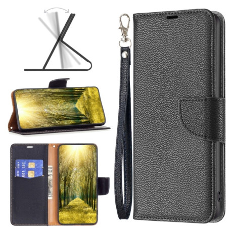 Чехол-книжка Litchi Texture Pure Color на Xiaomi 13 Lite / Civi 2 - черный