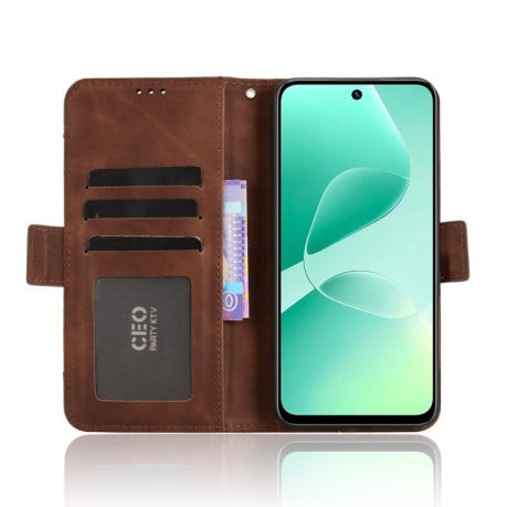 Чохол-книжка Skin Feel з м'якою фактурою Calf на Infinix Hot 60i 4G / Hot 60 5G - коричневий