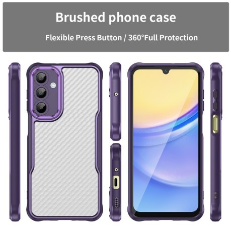 Ударозащитный чехол Carbon Fiber Texture Translucent на Samsung Galaxy A16 5G - фиолетовый