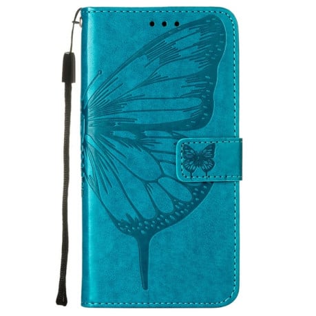 Чехол-книжка Embossed Butterfly для Samsung Galaxy M33 5G  - синий