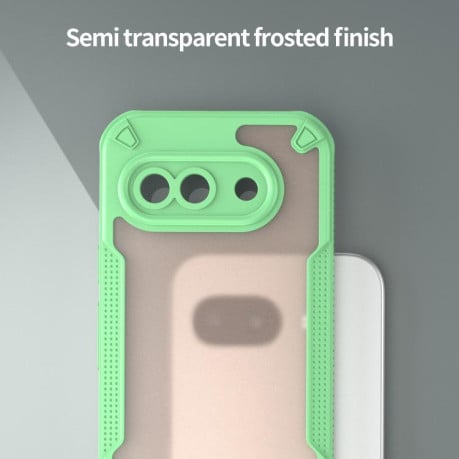 Противоударный чехол Armor Glaze PC Hybrid для Google Pixel 9a - зеленый