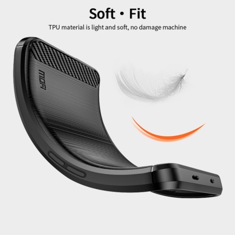 Противоударный чехол Brushed Texture Carbon Fiber на OnePlus Ace / 10R 5G - синий
