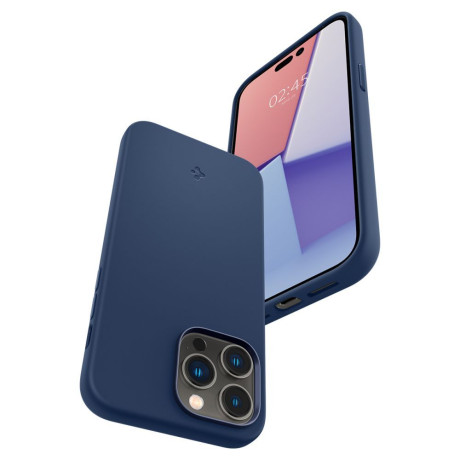 Оригинальный чехол Spigen Silicone Fit Mag MagSafe для IPhone 14 Pro Max - Navy Blue