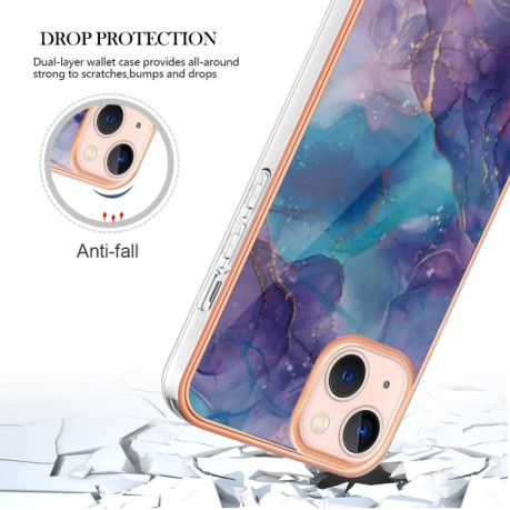 Противоударный чехол Electroplating IMD для iPhone 15 Plus - фиолетовый
